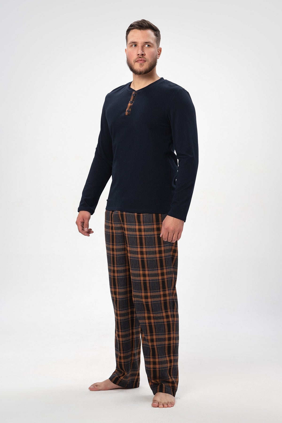 Мужская пижама с фланелевыми брюками 2531 navy blue