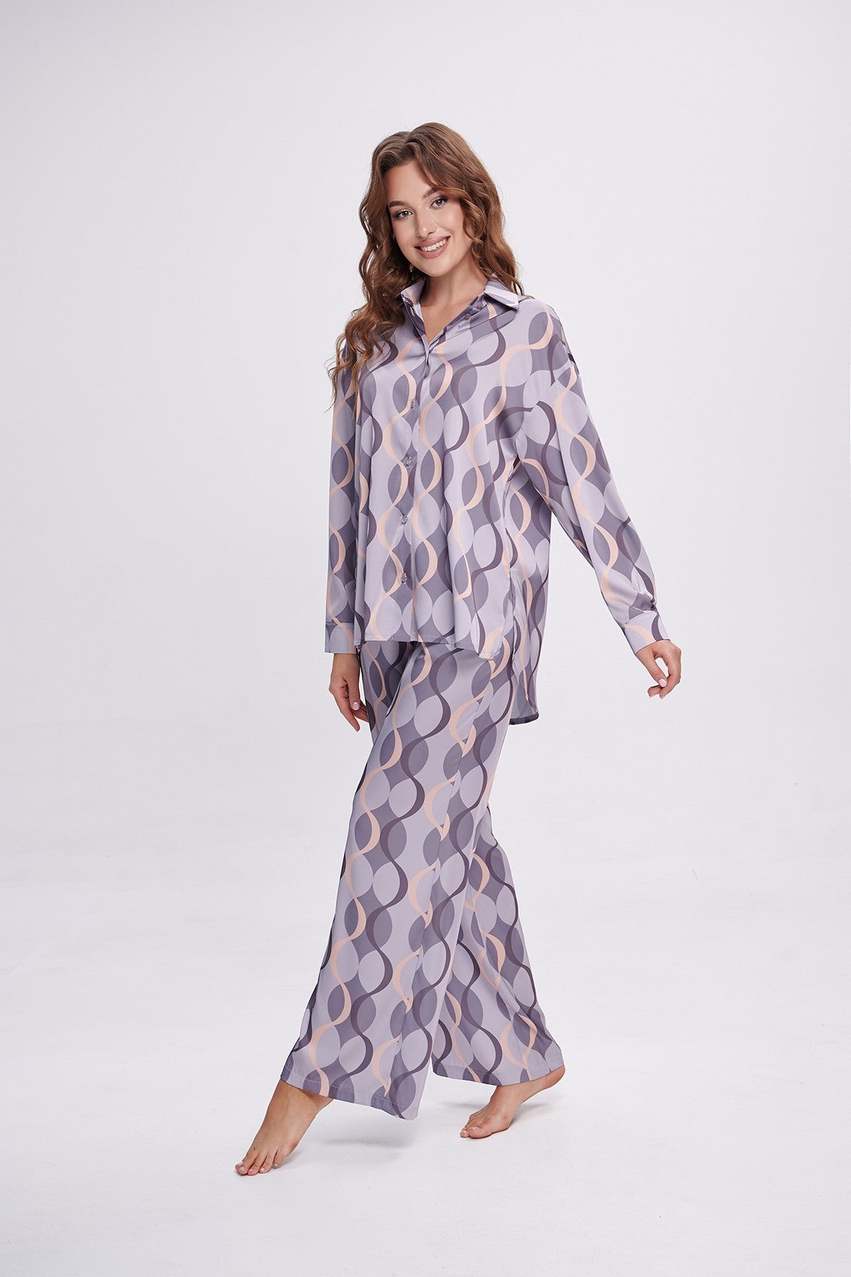 Атласна піжама 2705 cappucino