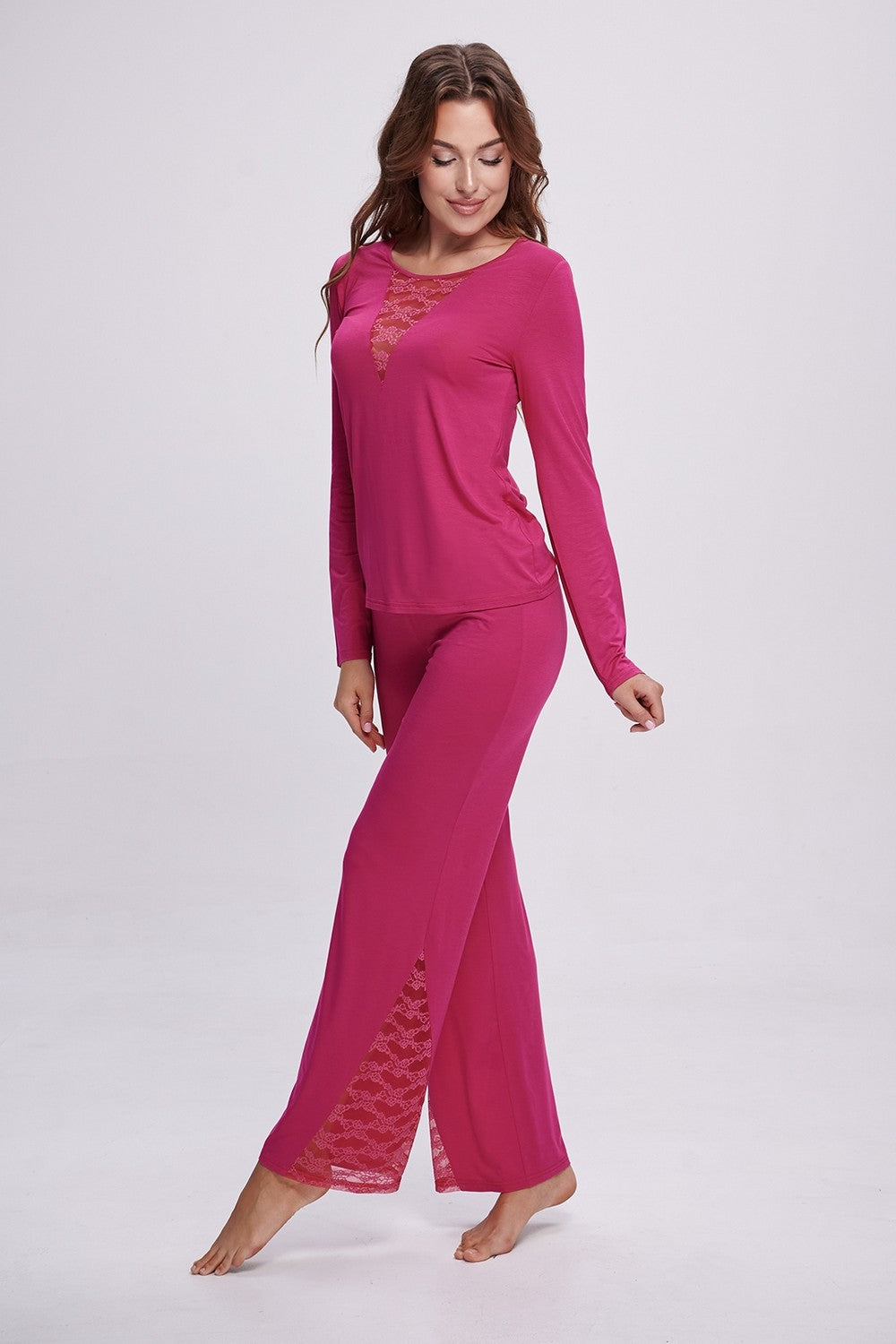 Піжама з віскози 2712 raspberry