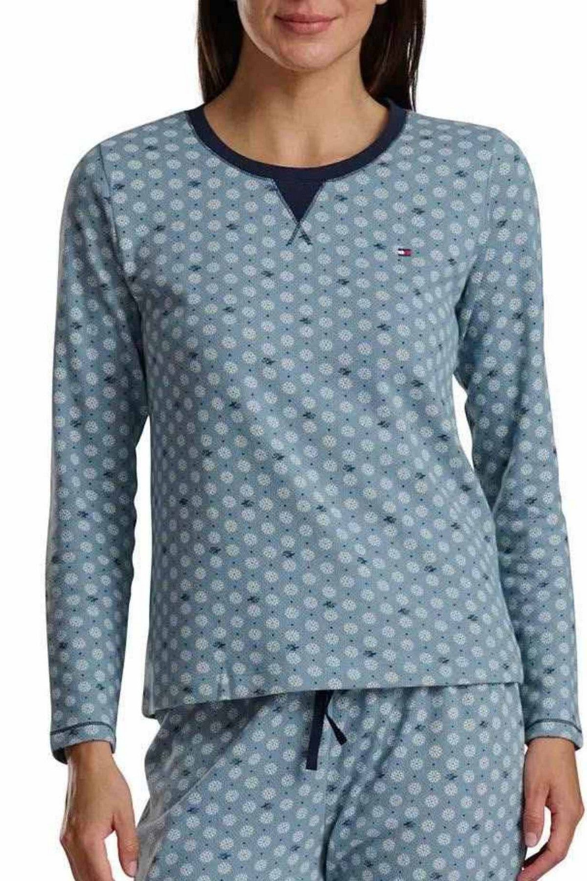 Бавовняна піжама 360964247 blue Tommy Hilfiger лонгслів