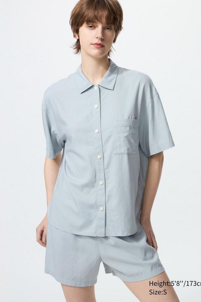 Льняная пижама 268362995 blue