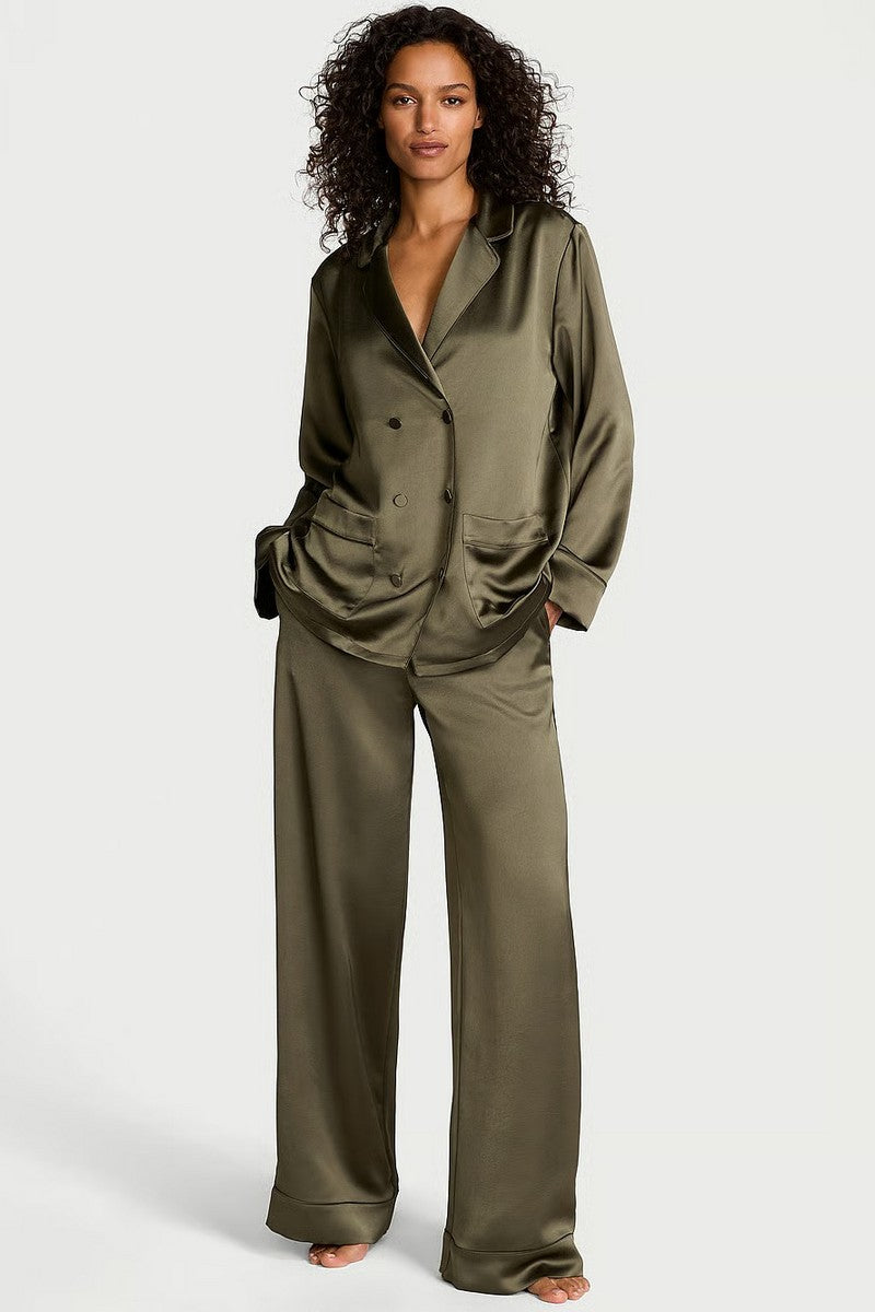 Атласная пижама 931365058 green