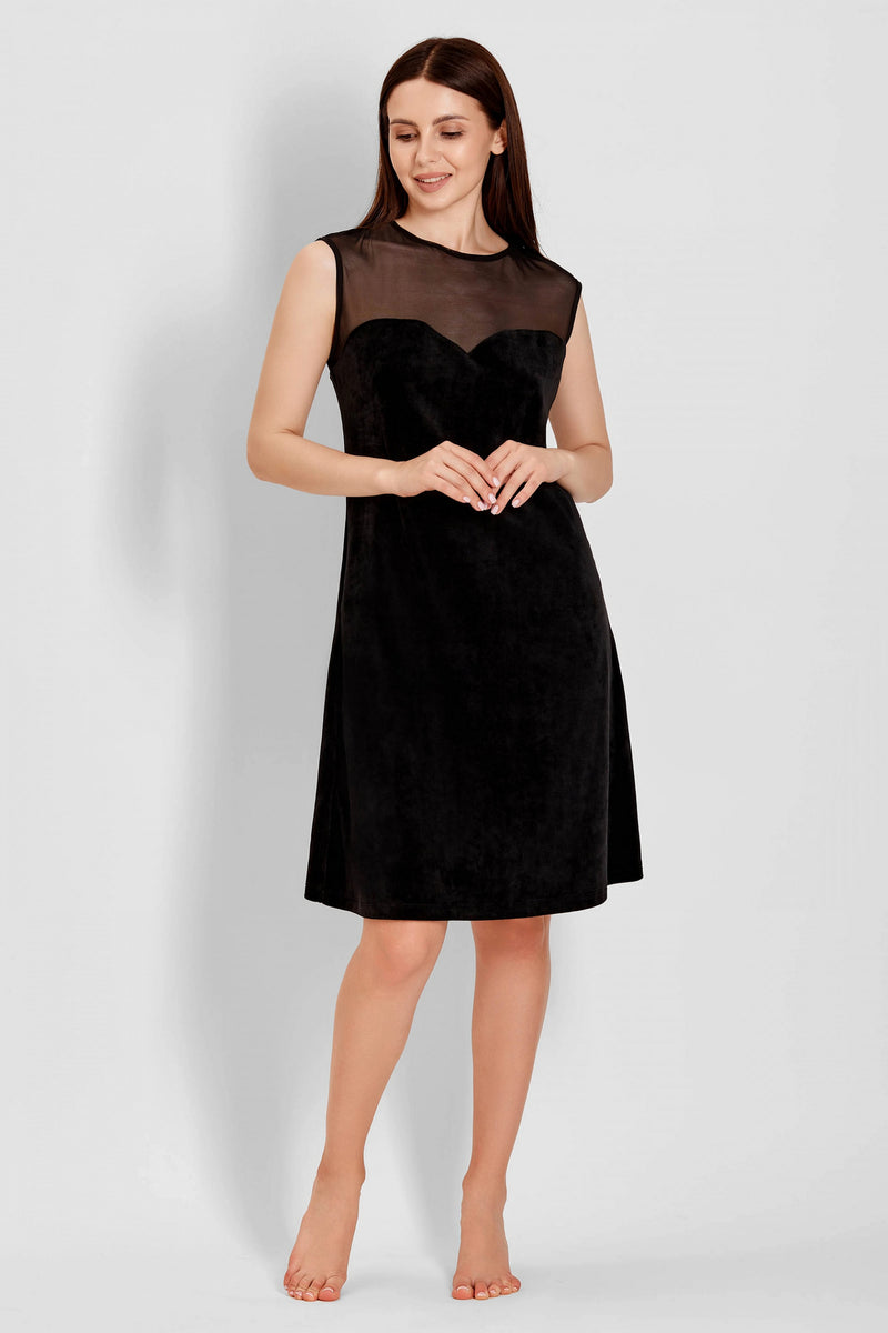 Велюровое платье с болеро 6055 01 black