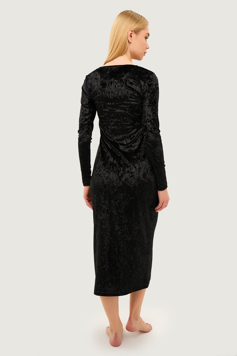 Бархатное платье 25004 black