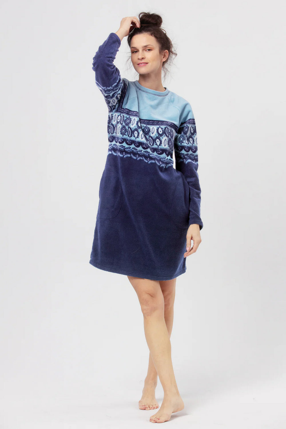 Домашнее платье из микрофлиса LHD 893 B24