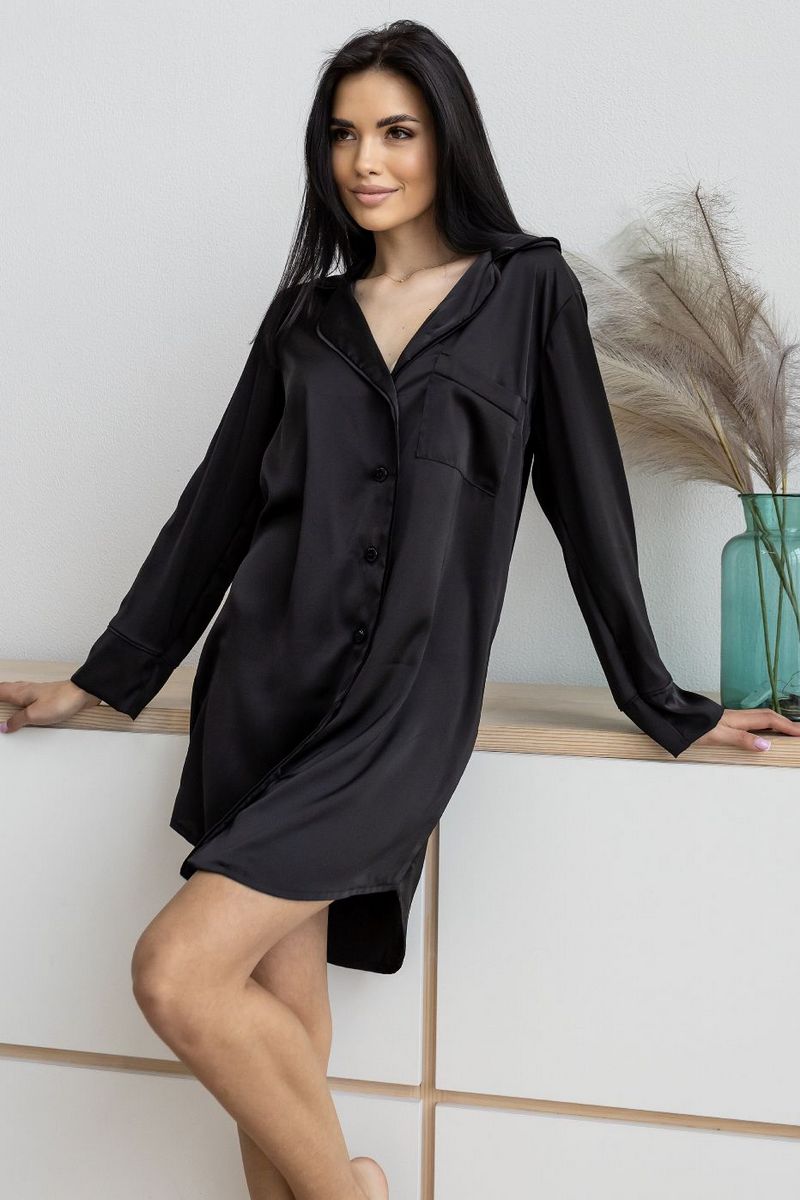 Сорочка с пуговицами Р1385 black