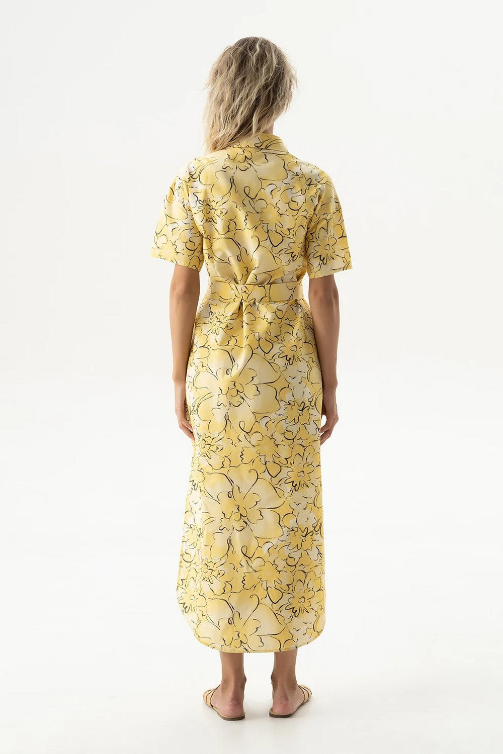 Бавовняна сукня-сорочка 251204-151 Strapped Cotton yellow flower Nokaya