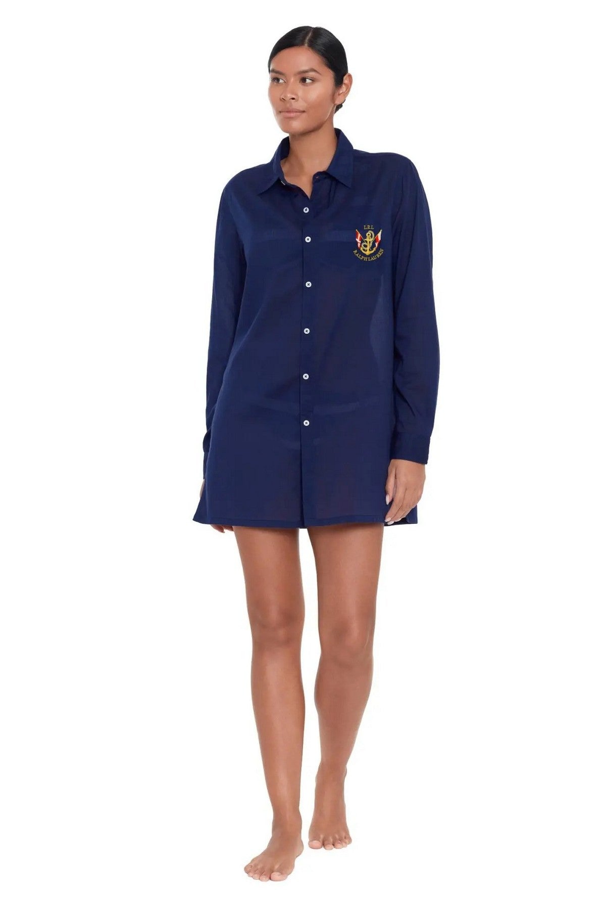 Домашнее платье-рубашка 580808 blue