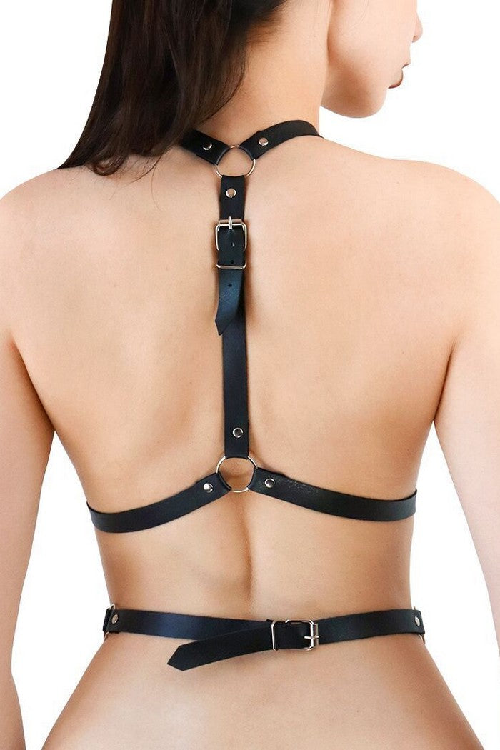 Шкіряна портупея Agnessa Leather harness black