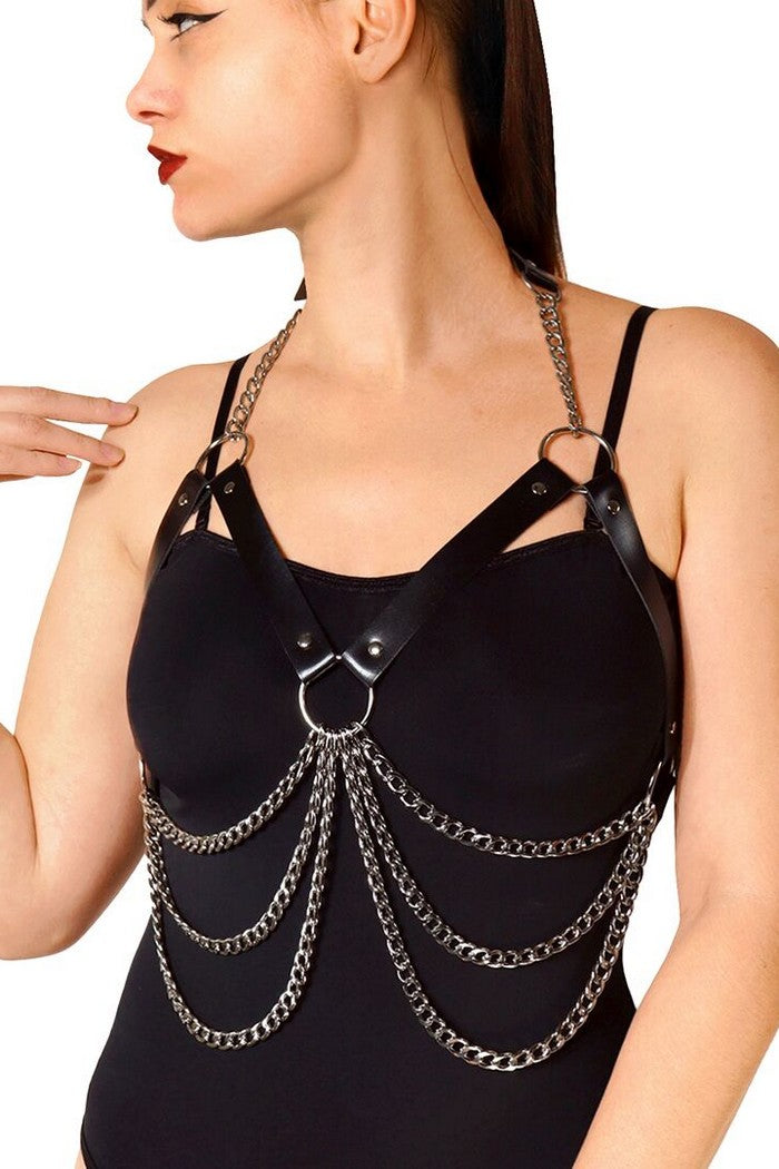 Портупея с цепями Louise black