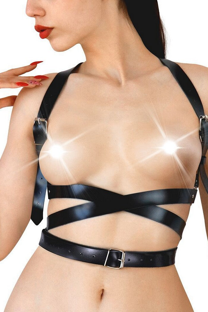 Кожаная портупея Melani Leather harness black