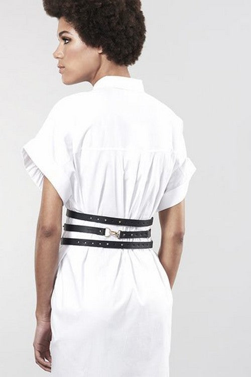 Портупея-пояс із еко-шкіри Wide Belt and Restraints Black