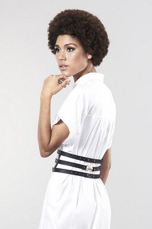 Портупея-пояс із еко-шкіри Wide Belt and Restraints Black