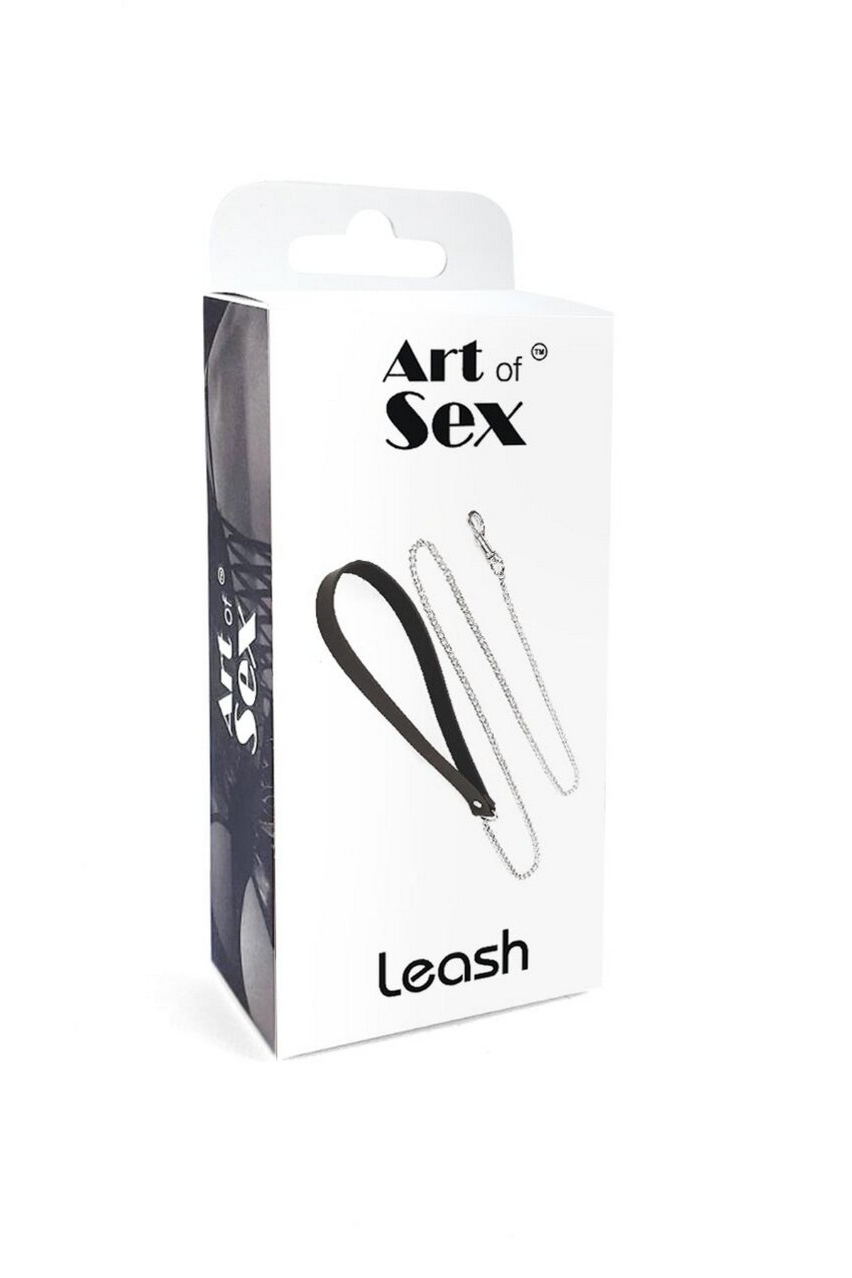 Кожаный поводок с цепочкой Leash black