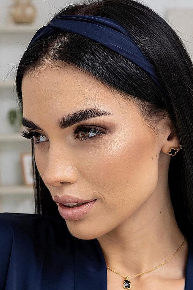 Шелковая повязка на голову ПГ1 blue