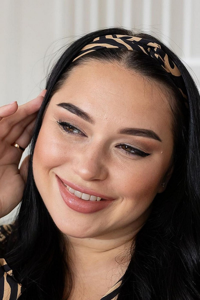 Шелковая повязка на голову ПГ11 beige