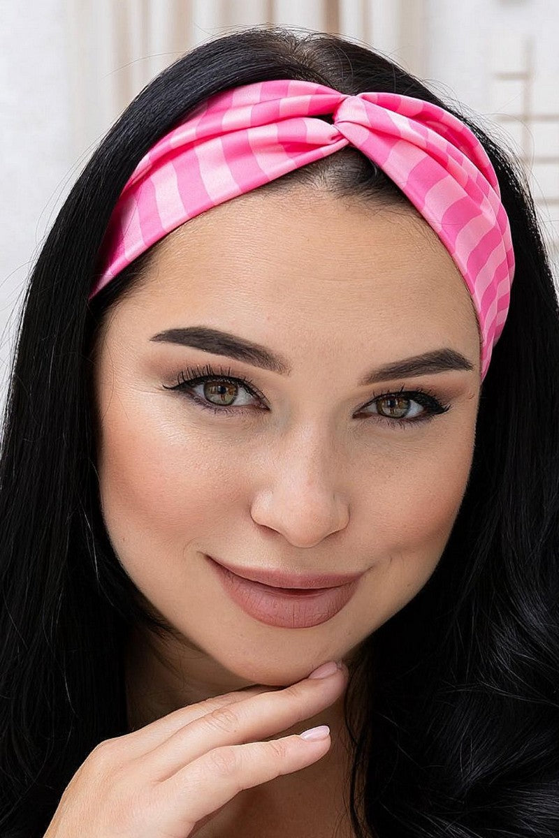 Шелковая повязка на голову ПГ6 raspberry