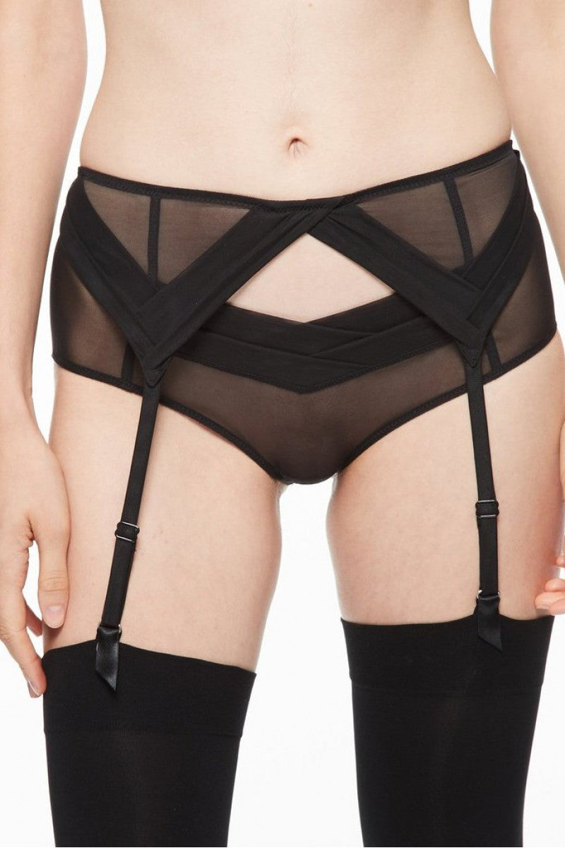 Пояс для чулок из микросетки 0049 noir