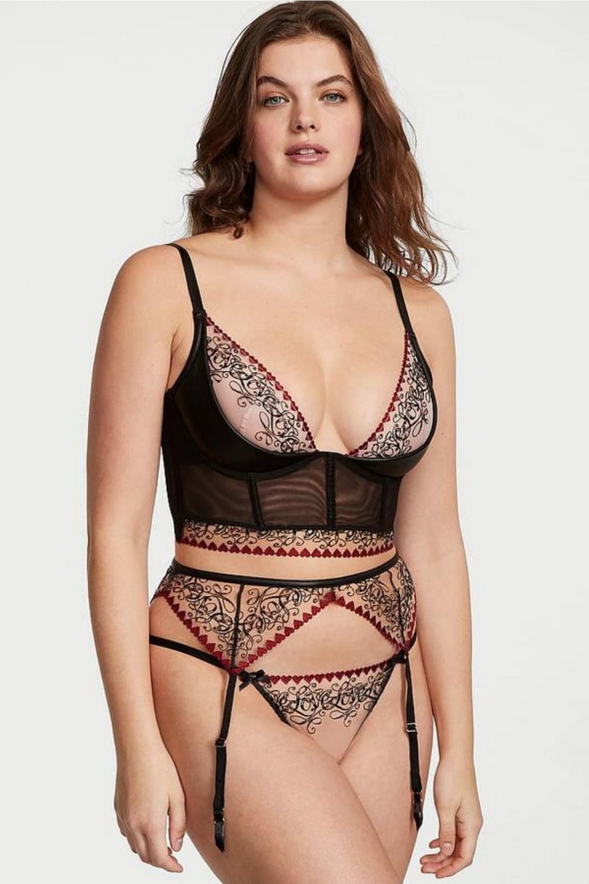 Пояс для чулок с вышивкой 369847475 black