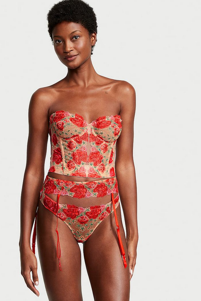 Пояс для чулок с вышивкой + трусики 679342562