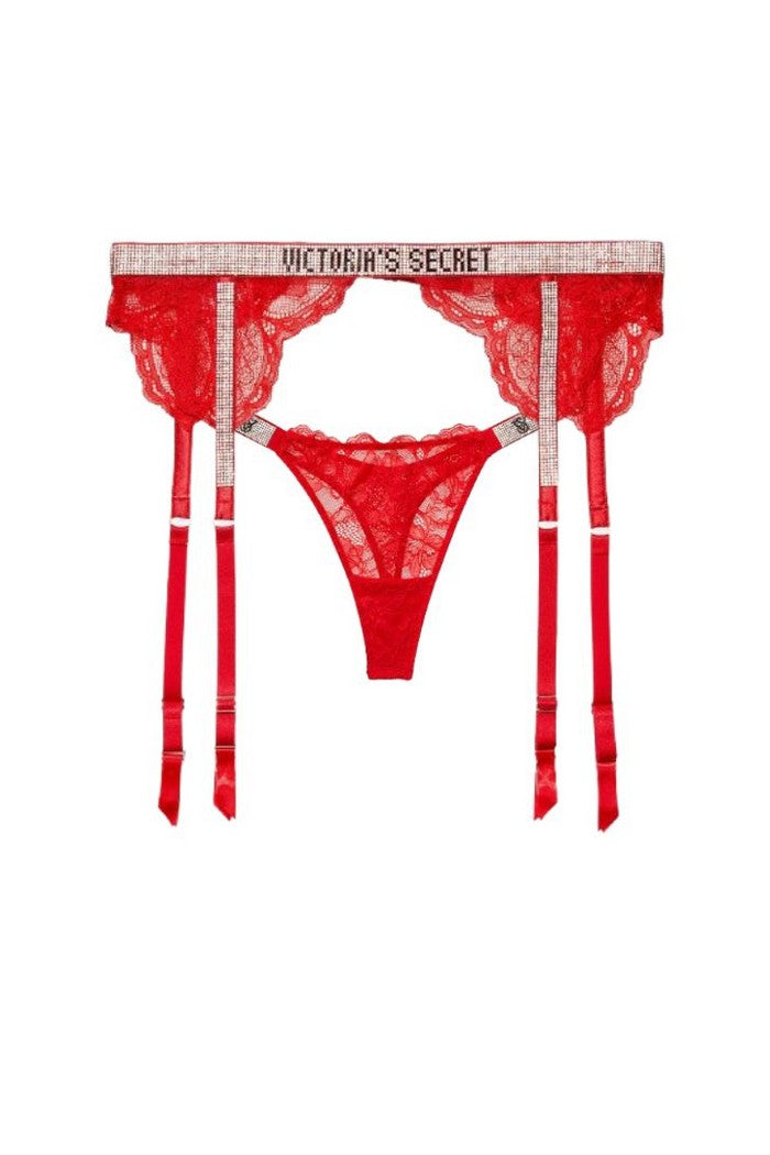 Пояс для чулок + трусики 859408508 red