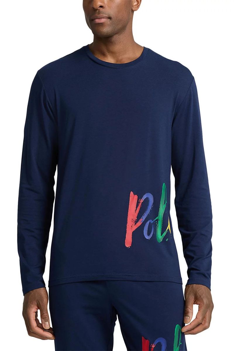 Мужской лонгслив с принтом 216782727 blue