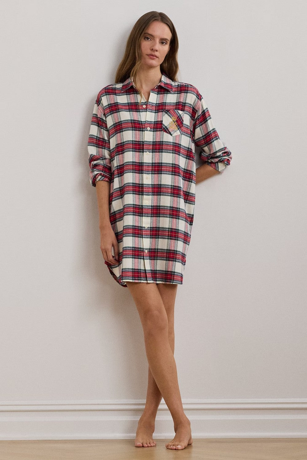 Ночная сорочка на пуговицах 837755395 red/milk