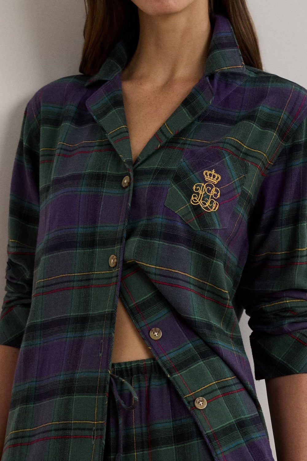 Хлопковая пижама с брюками 882194600 green