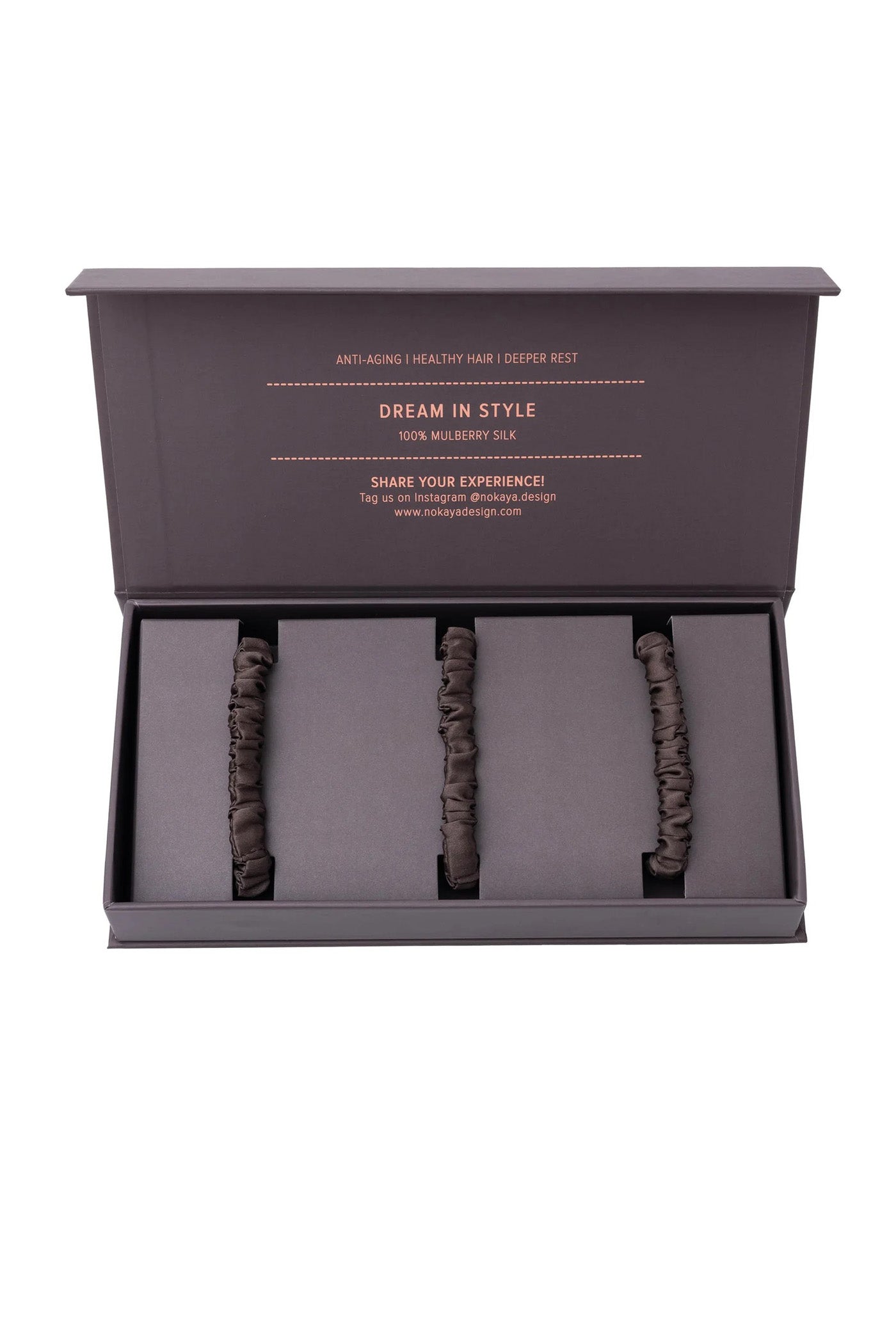 Набор шелковых резинок 250000-55 (3 шт.) future brown