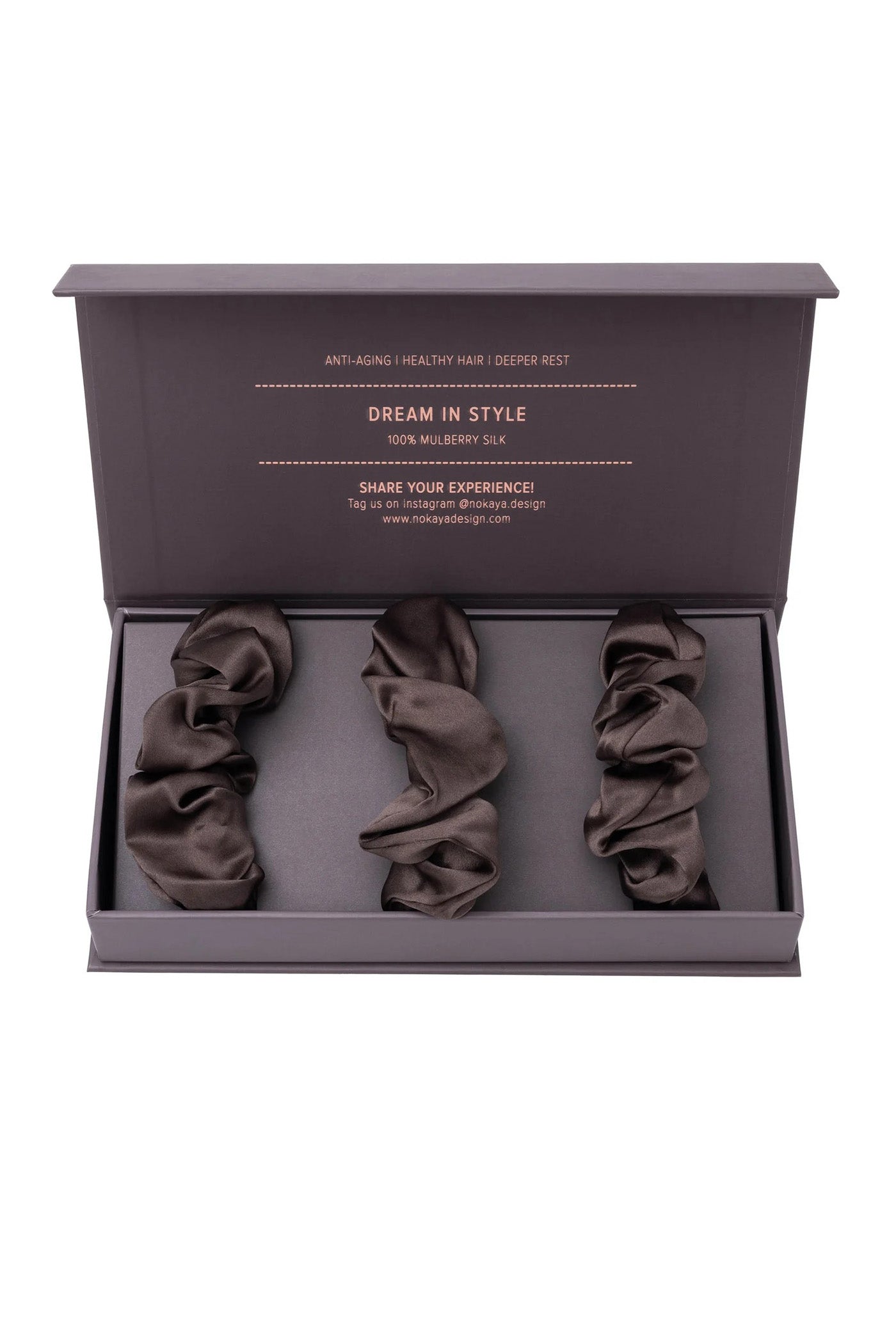 Набор шелковых резинок 250000-57 (3 шт.) future brown