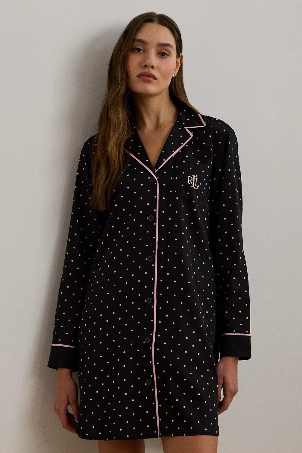 Ночная сорочка в горошек 177109212 black
