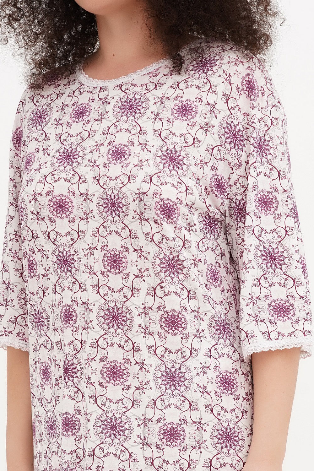 Ночная сорочка из вискозы CB-3235 purple print