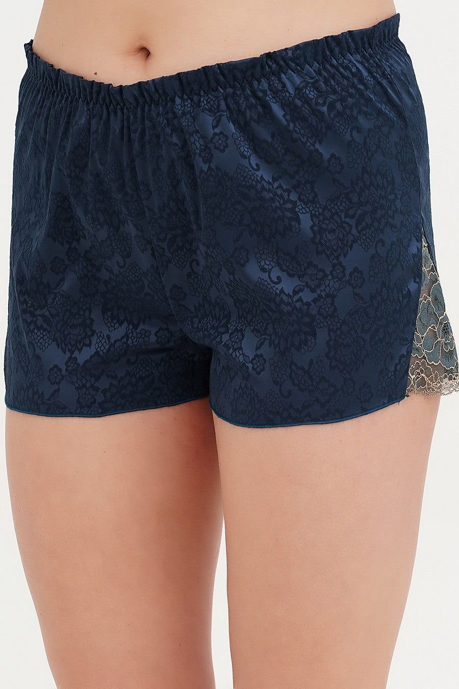 Атласная пижама с шортами Polina emerald green