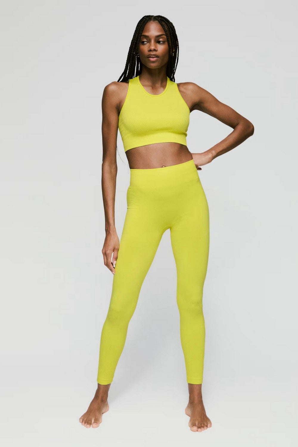 Фактурный спортивный топ 3501680 Perry bright yellow