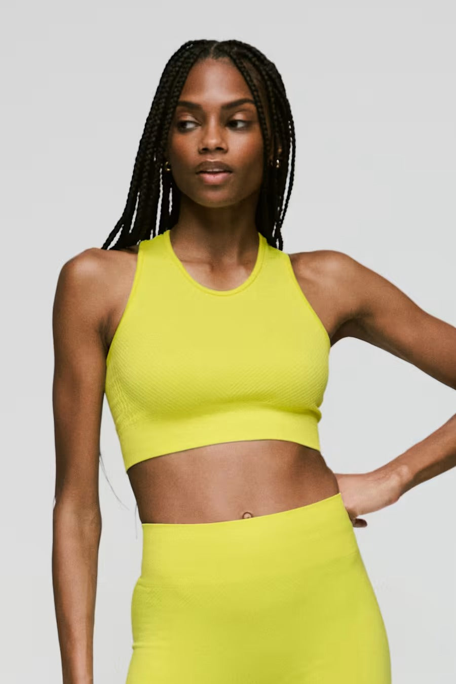 Фактурный спортивный топ 3501680 Perry bright yellow