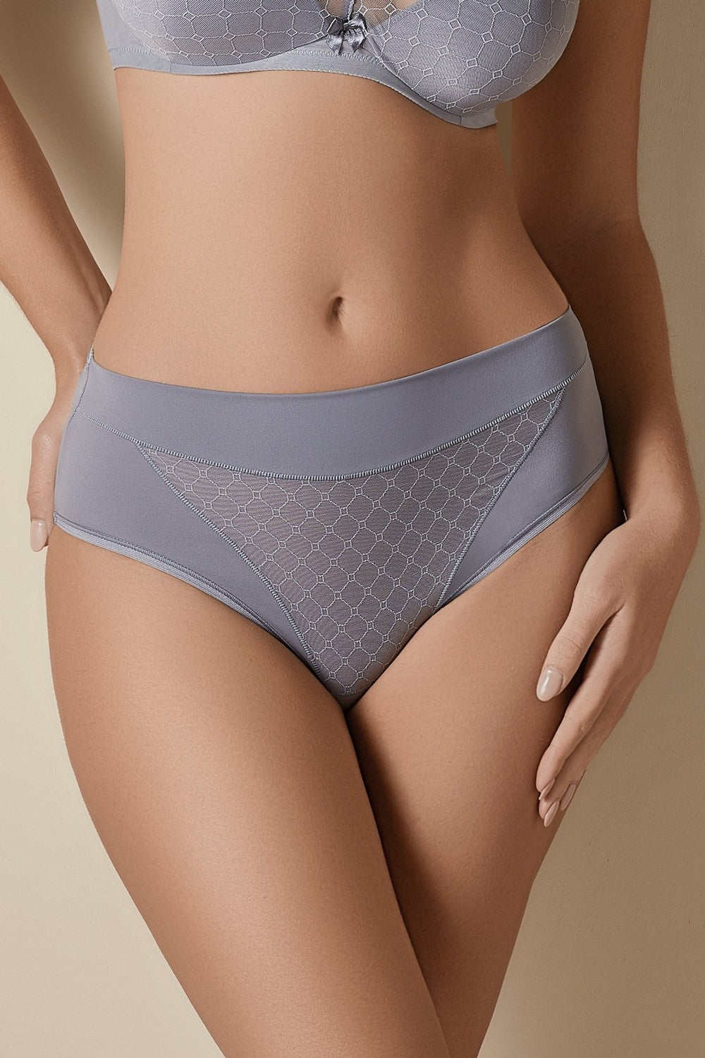 Трусики слип с микросеткой Katia 3132/LMD gray