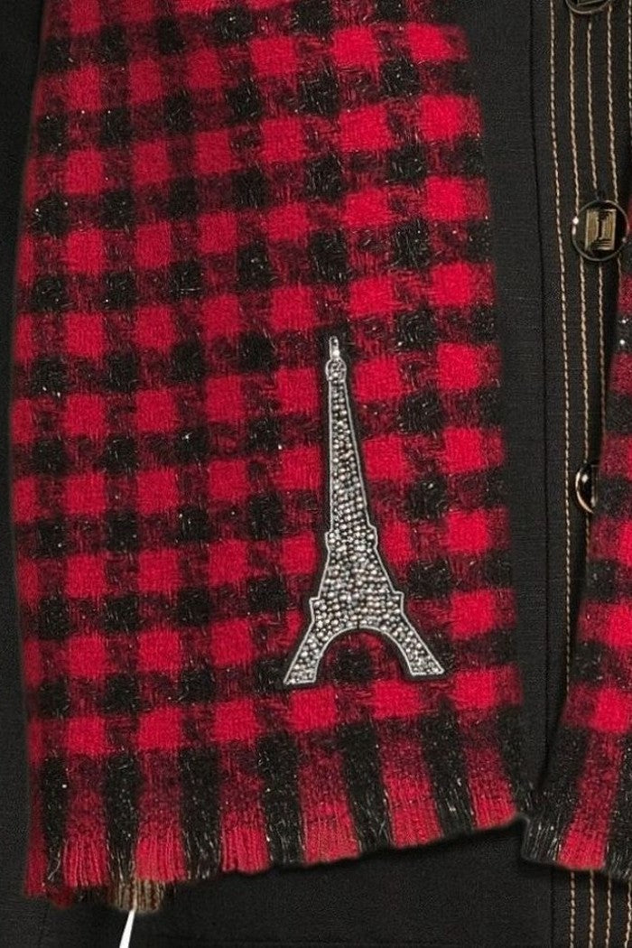 Шарф со стразами 126392491 red