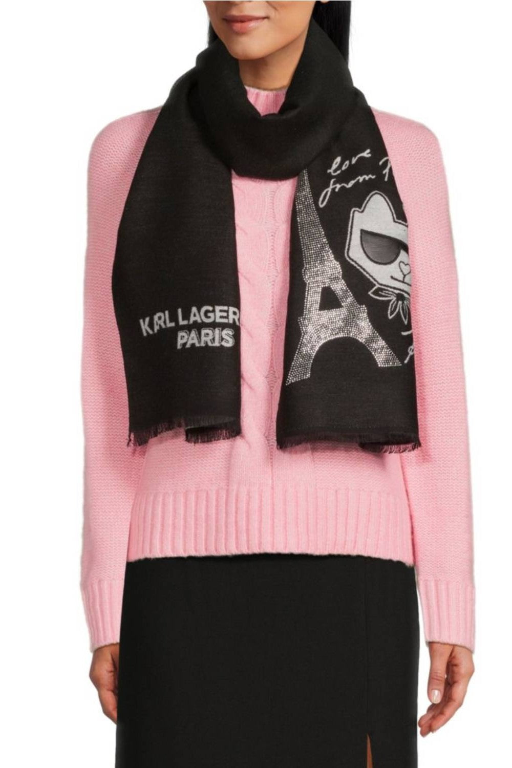 Шарф со стразами 717525976 black