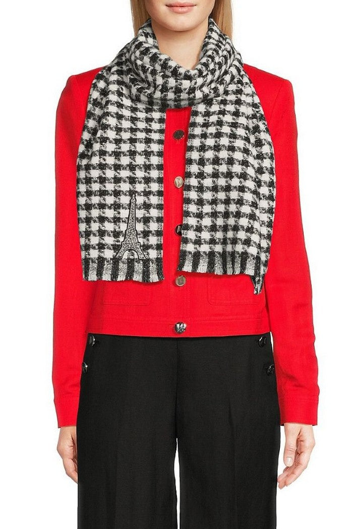 Шарф со стразами 7672705 white/black