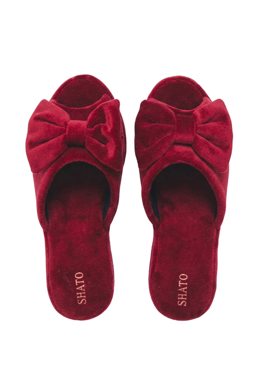 Домашние тапочки с бантом 010 ribbon bordo