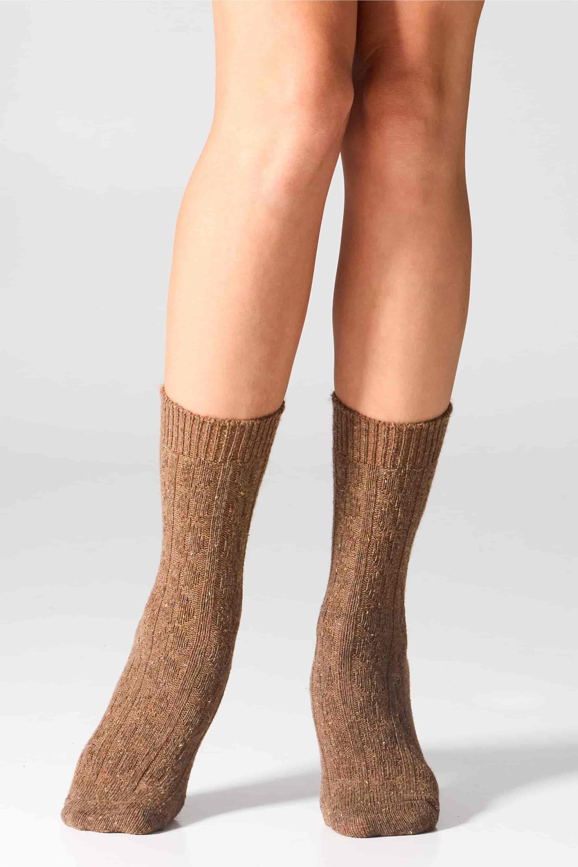 Шерстяные носки W27 Wool Dots (2 пары) caramel/antracite