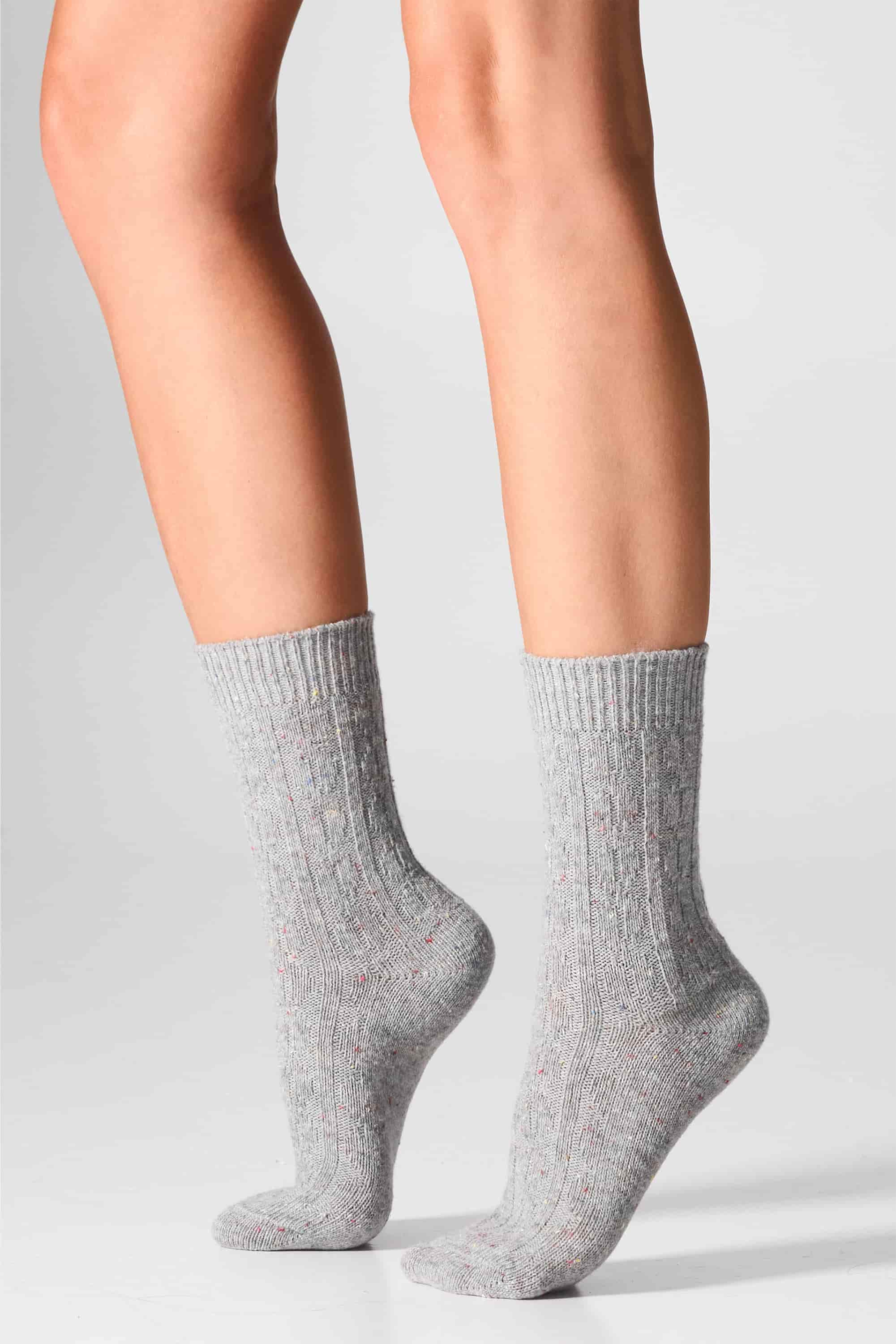 Шерстяные носки W27 Wool Dots (2 пары) white/light grey