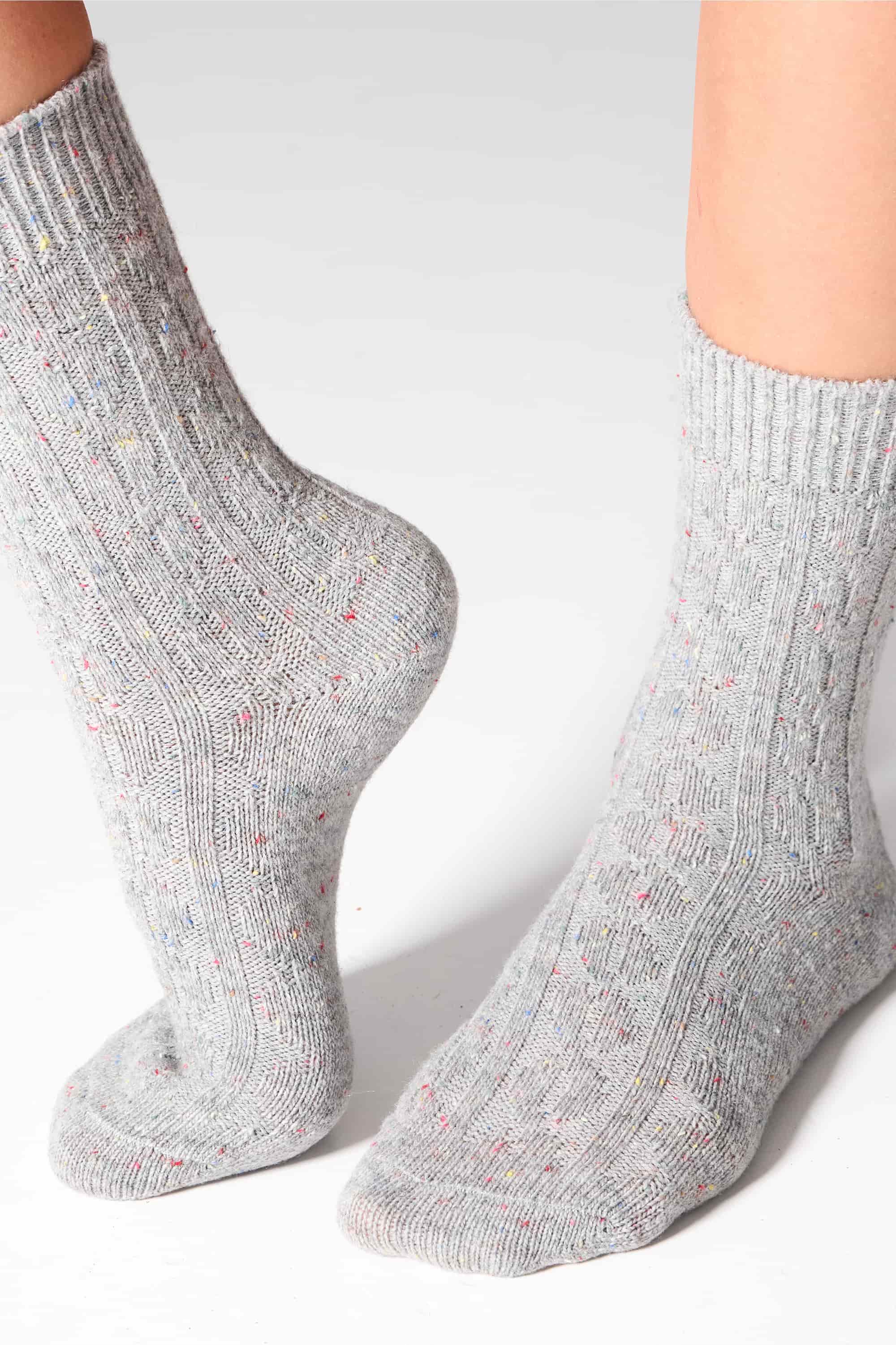 Шерстяные носки W27 Wool Dots (2 пары) white/light grey