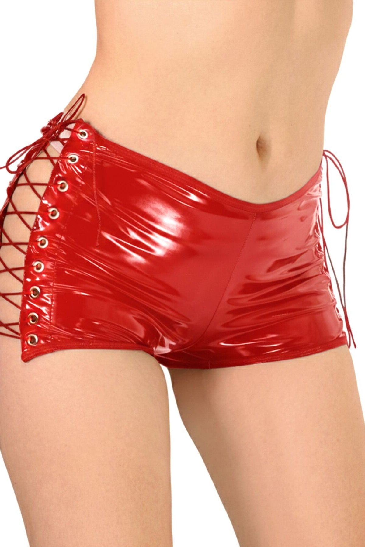 Лаковані шортики зі шнурівкою Kylie red Art of Sex