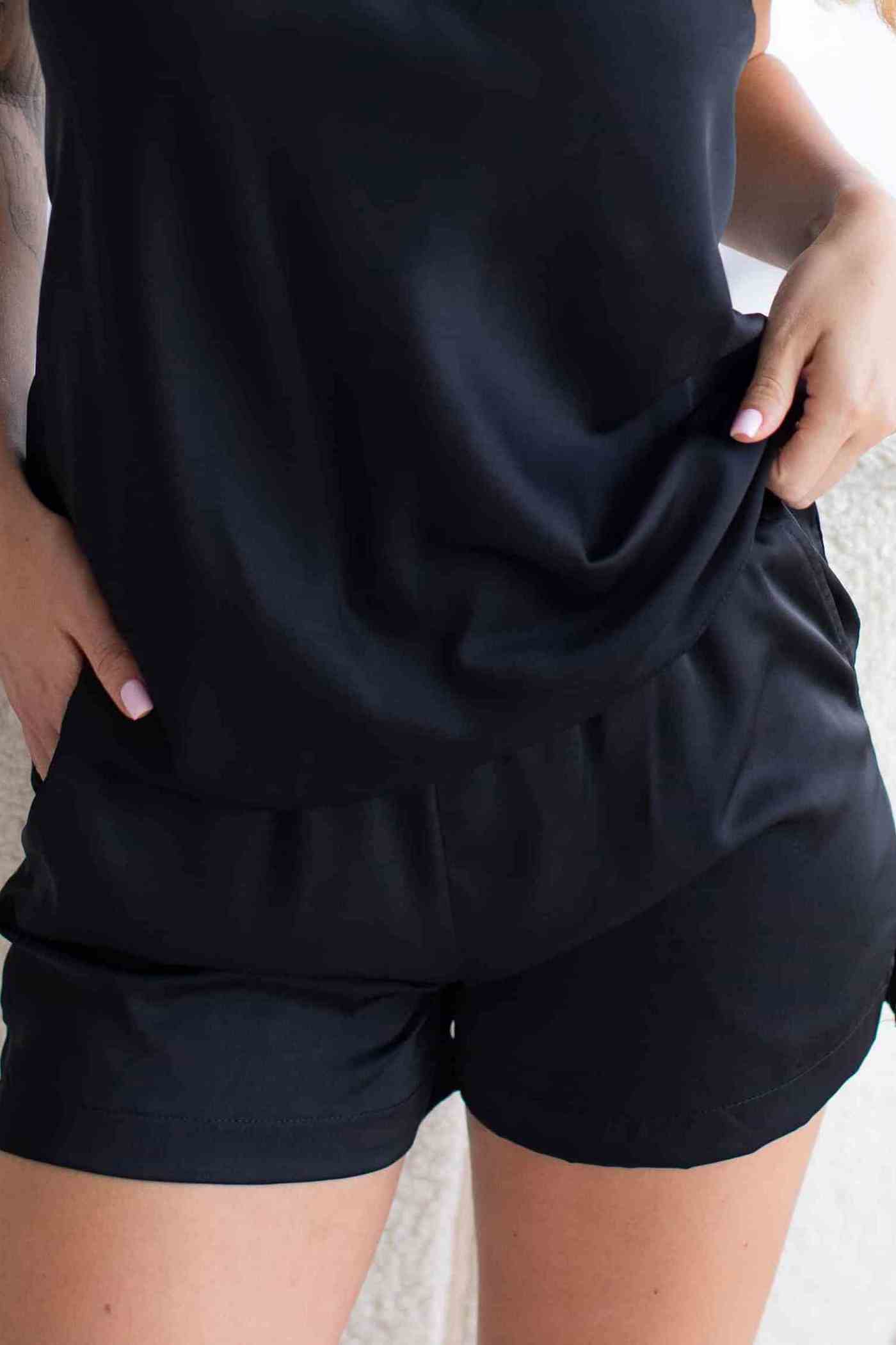 Атласные пижамные шорты 3600 Dark Angel black