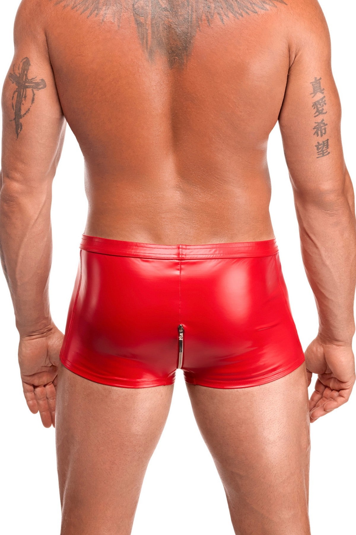 Чоловічі шорти з блискавкою H097 Ignite red Noir Handmade вигляд ззаду