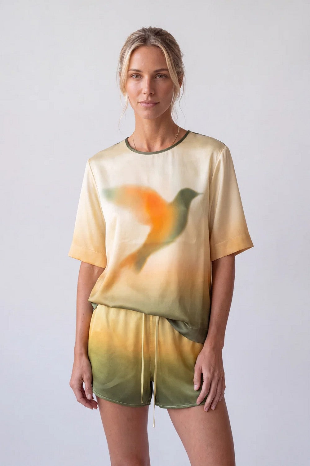 Шовкові шорти 261201-05 Flowstate peach blur Nokaya