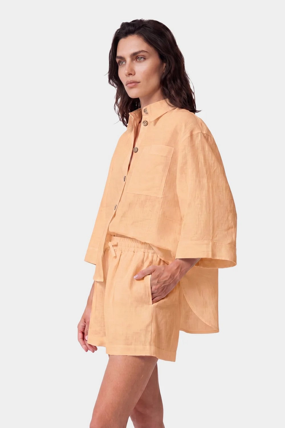 Лляні шорти 242203-05 Perfect Days peach lavish Nokaya