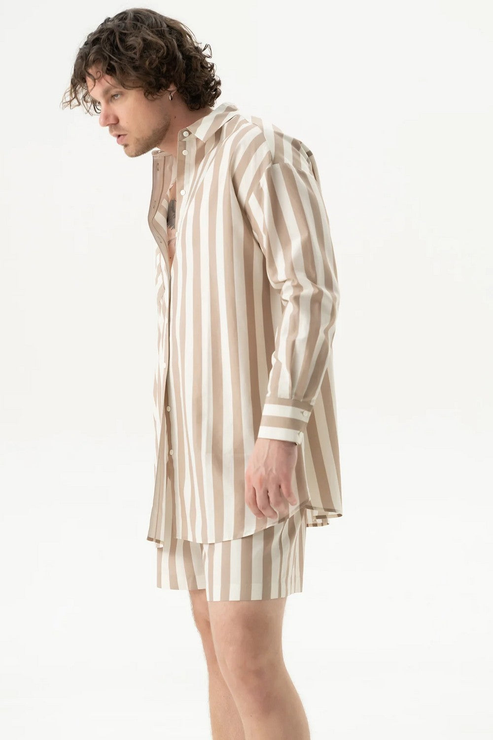 Хлопковые шорты 251204-05 Strapped Cotton oat milk