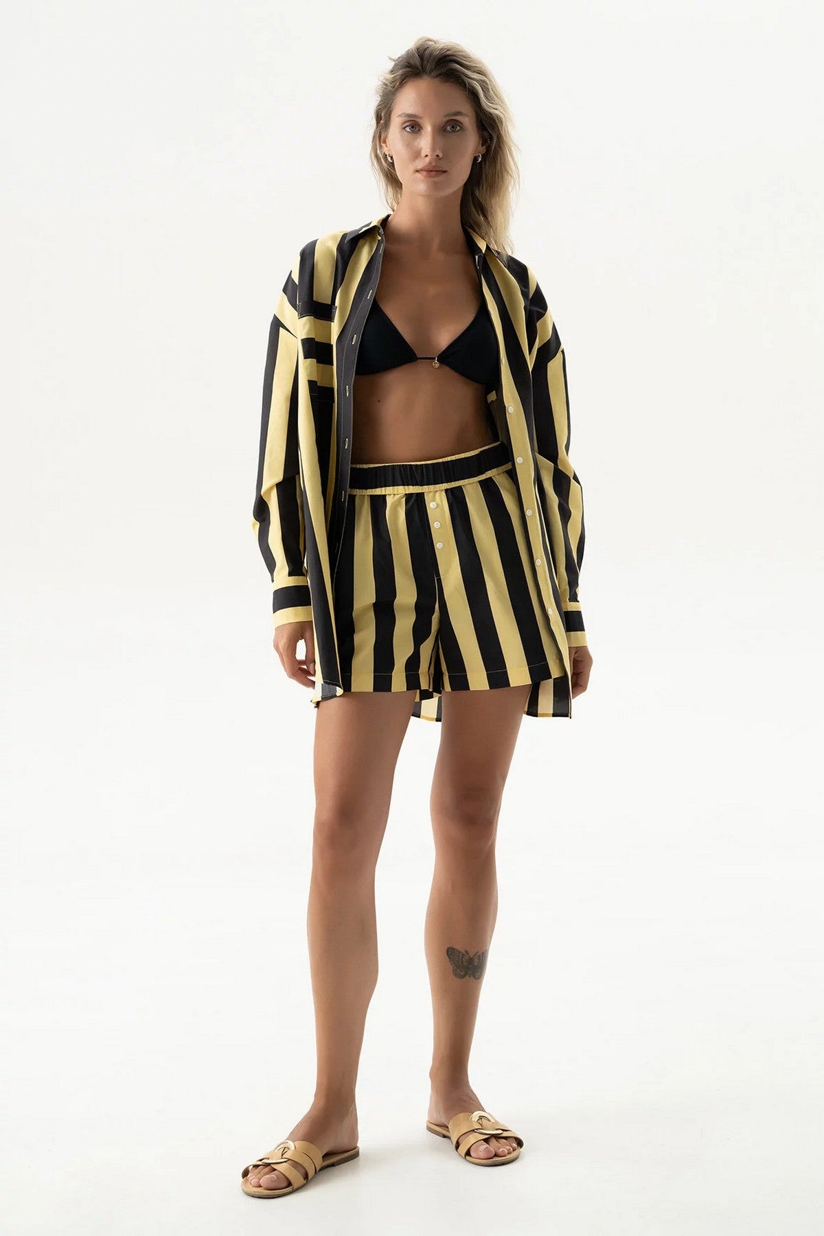 Хлопковые шорты 251204-05 Strapped Cotton panna cotta